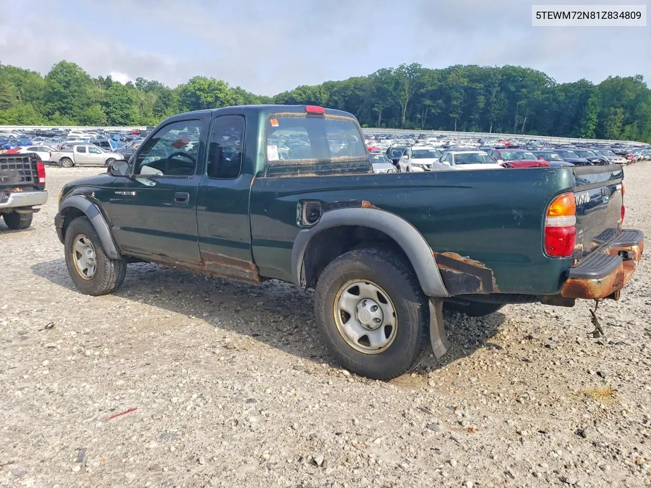 2001 Toyota Tacoma Base VIN: 5TEWM72N81Z834809 Lot: 61836506