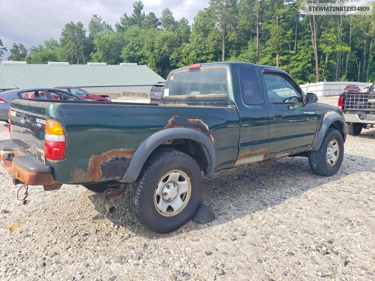 2001 Toyota Tacoma Base VIN: 5TEWM72N81Z834809 Lot: 61836506