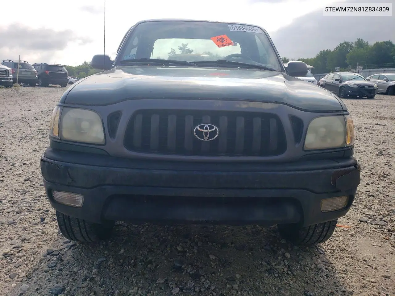 2001 Toyota Tacoma Base VIN: 5TEWM72N81Z834809 Lot: 61836506