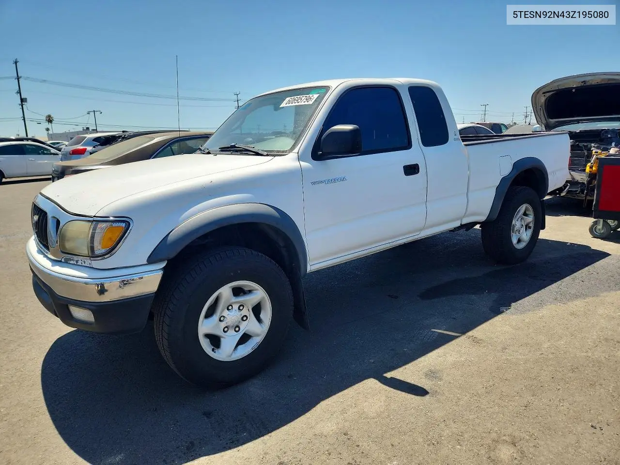 2003 Toyota Tacoma Xtracab Prerunner VIN: 5TESN92N43Z195080 Lot: 60695796