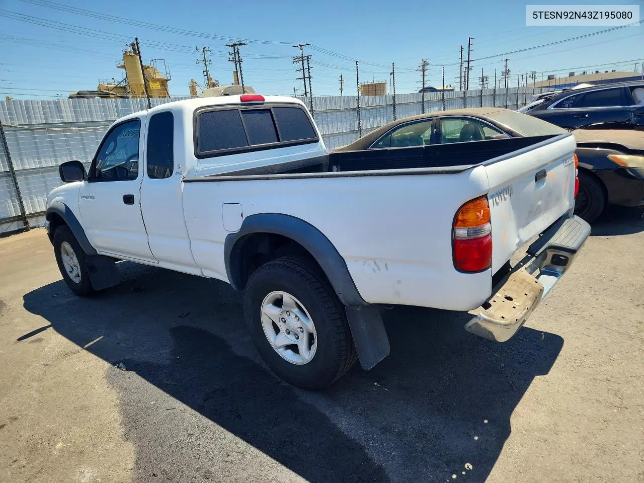 2003 Toyota Tacoma Xtracab Prerunner VIN: 5TESN92N43Z195080 Lot: 60695796