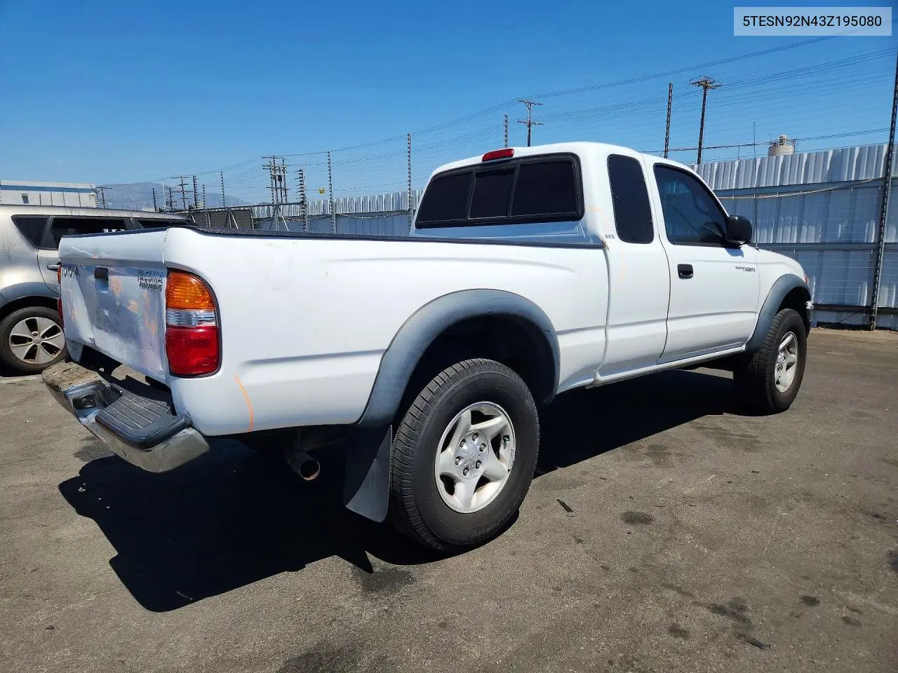 2003 Toyota Tacoma Xtracab Prerunner VIN: 5TESN92N43Z195080 Lot: 60695796