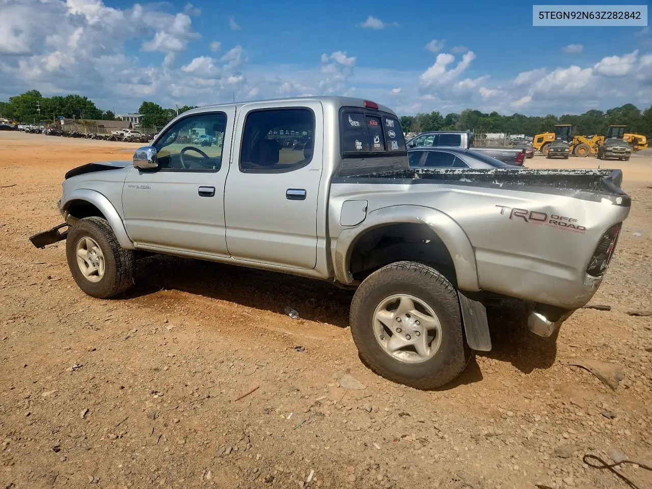 2003 Toyota Tacoma Double Cab Prerunner VIN: 5TEGN92N63Z282842 Lot: 61334046