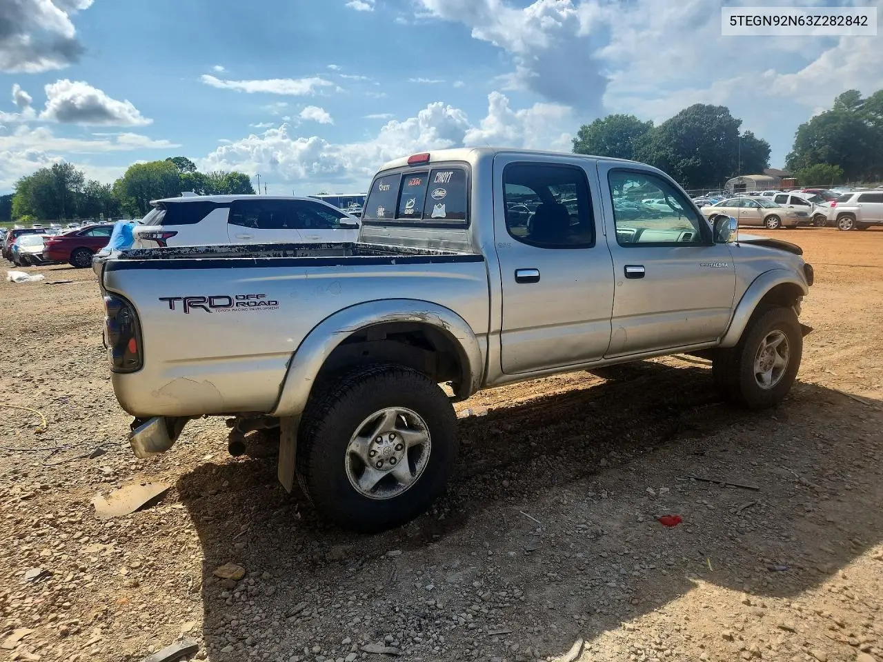 2003 Toyota Tacoma Double Cab Prerunner VIN: 5TEGN92N63Z282842 Lot: 61334046