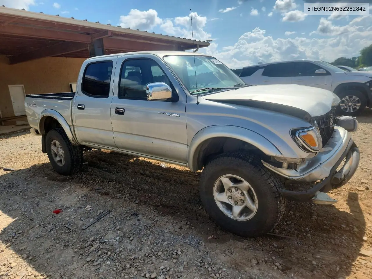 2003 Toyota Tacoma Double Cab Prerunner VIN: 5TEGN92N63Z282842 Lot: 61334046