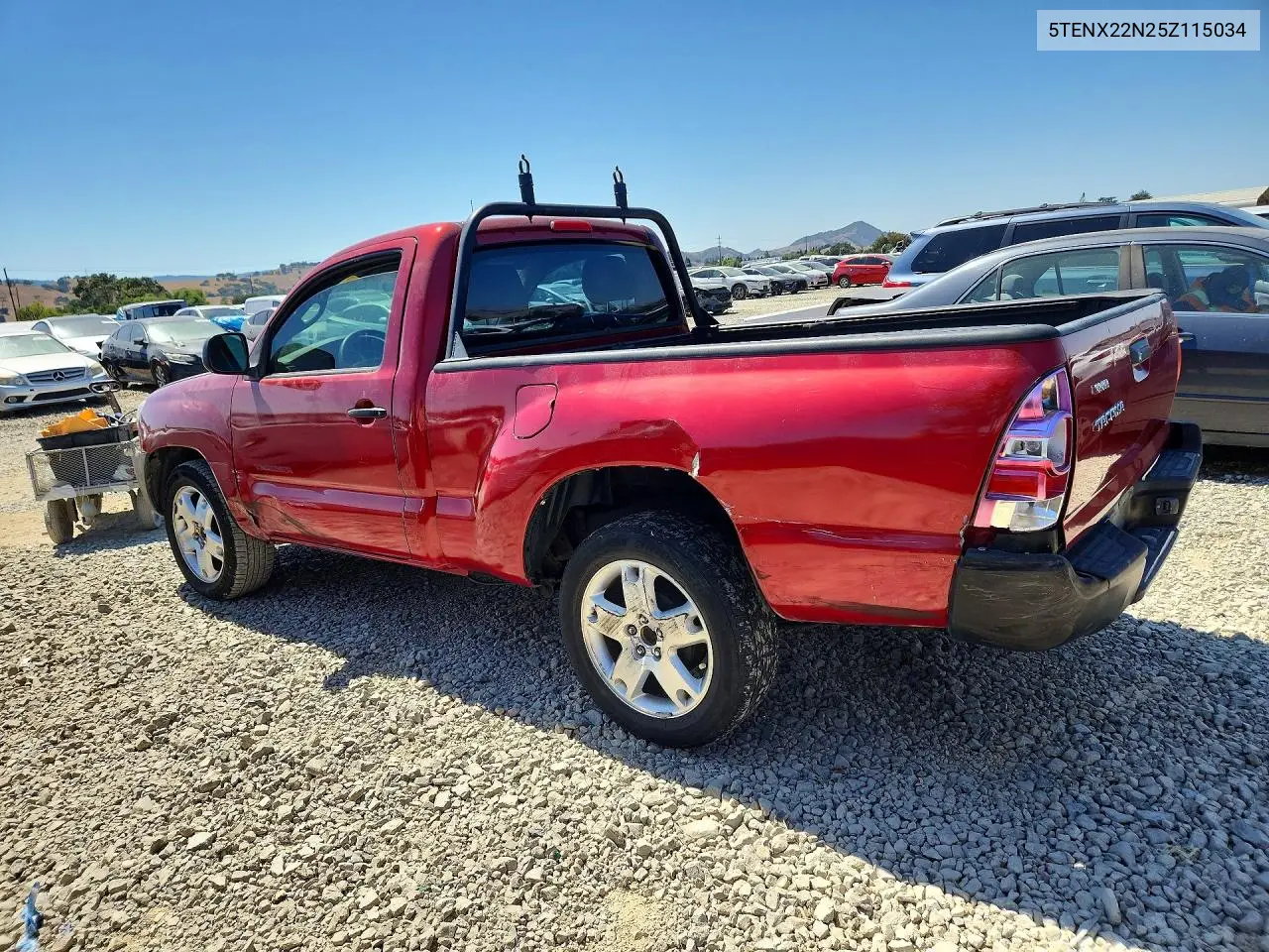 2005 Toyota Tacoma Base VIN: 5TENX22N25Z115034 Lot: 57780806