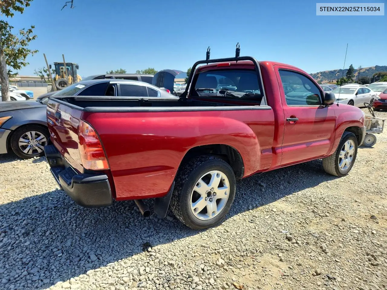 2005 Toyota Tacoma Base VIN: 5TENX22N25Z115034 Lot: 57780806