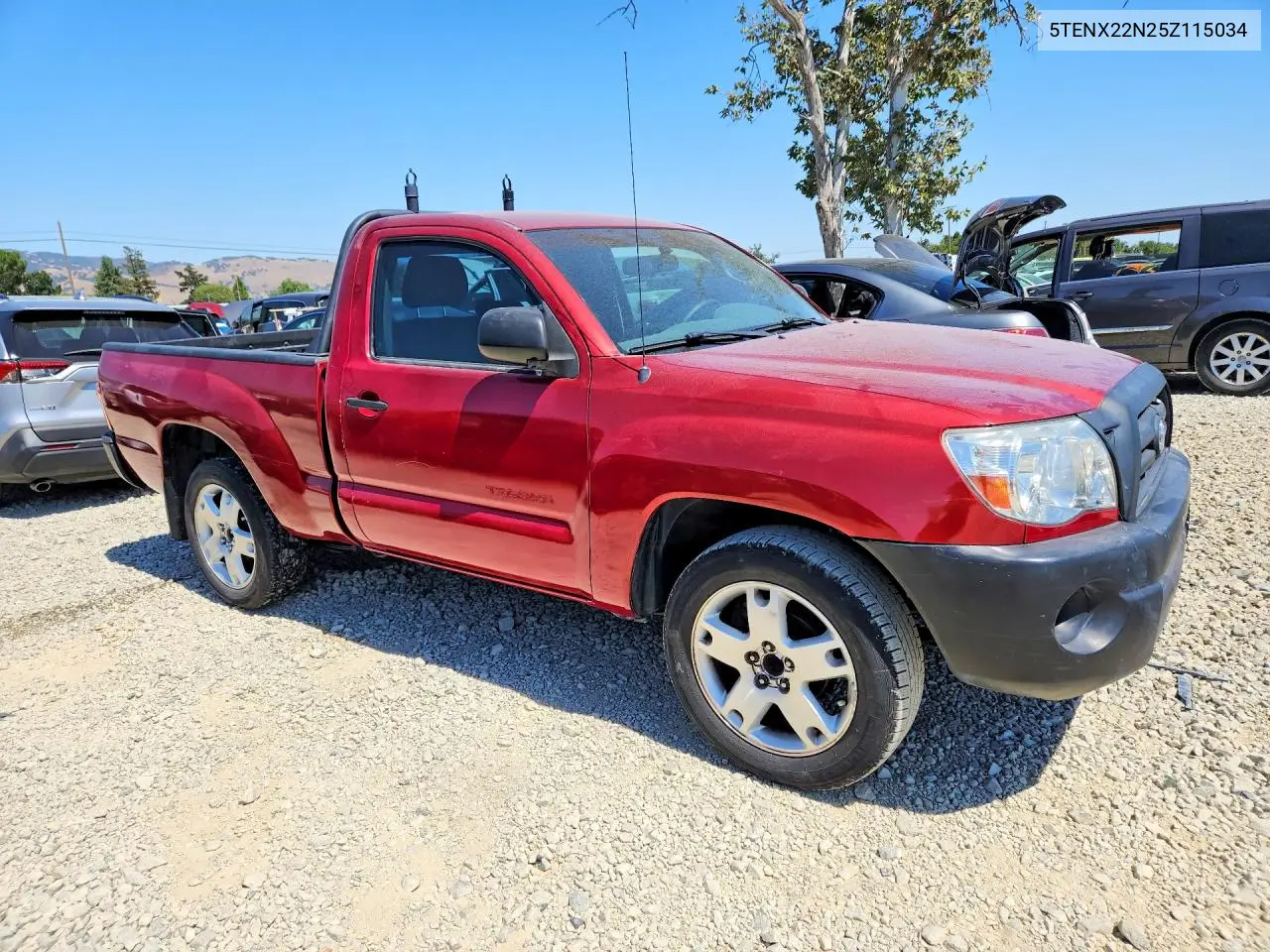 2005 Toyota Tacoma Base VIN: 5TENX22N25Z115034 Lot: 57780806