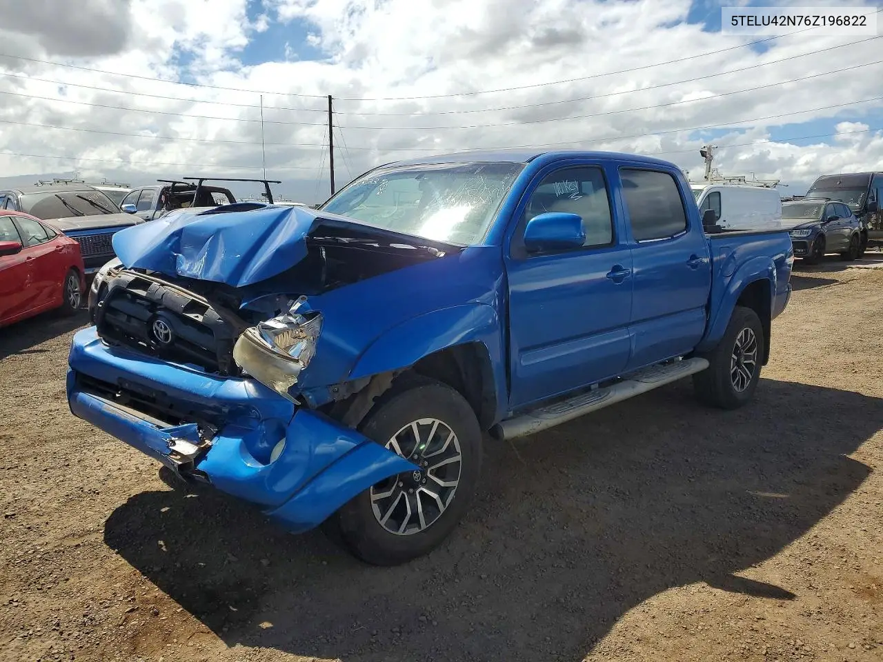 2006 Toyota Tacoma Double Cab VIN: 5TELU42N76Z196822 Lot: 58334456