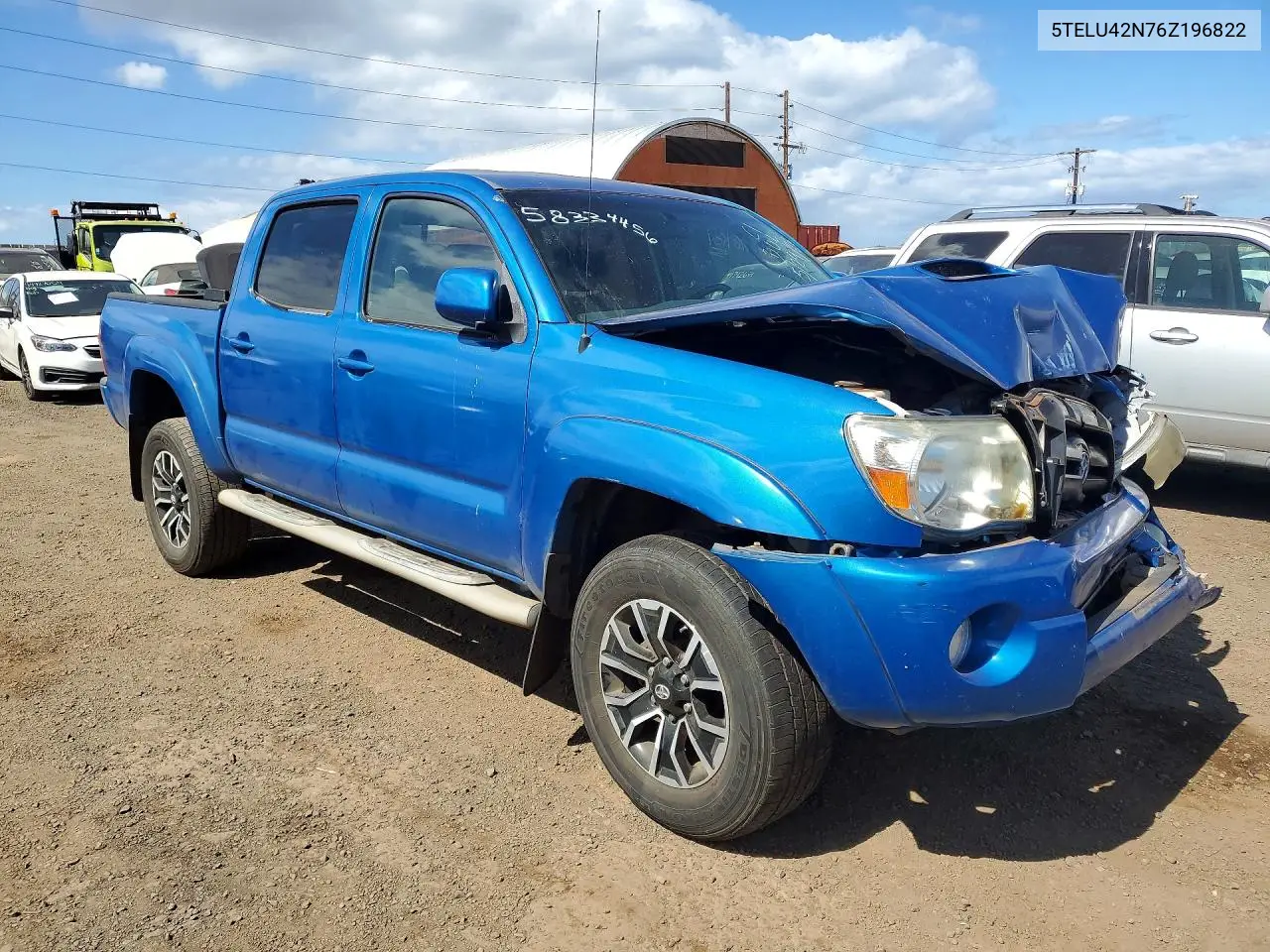 2006 Toyota Tacoma Double Cab VIN: 5TELU42N76Z196822 Lot: 58334456