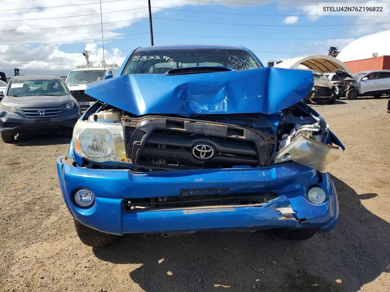 2006 Toyota Tacoma Double Cab VIN: 5TELU42N76Z196822 Lot: 58334456