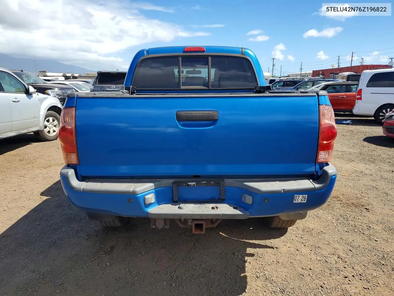 2006 Toyota Tacoma Double Cab VIN: 5TELU42N76Z196822 Lot: 58334456