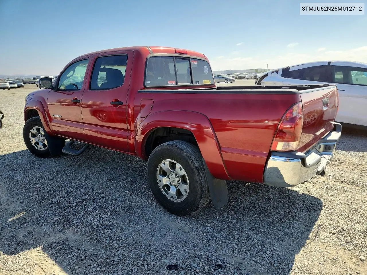 2006 Toyota Tacoma Double Cab Prerunner VIN: 3TMJU62N26M012712 Lot: 58620426