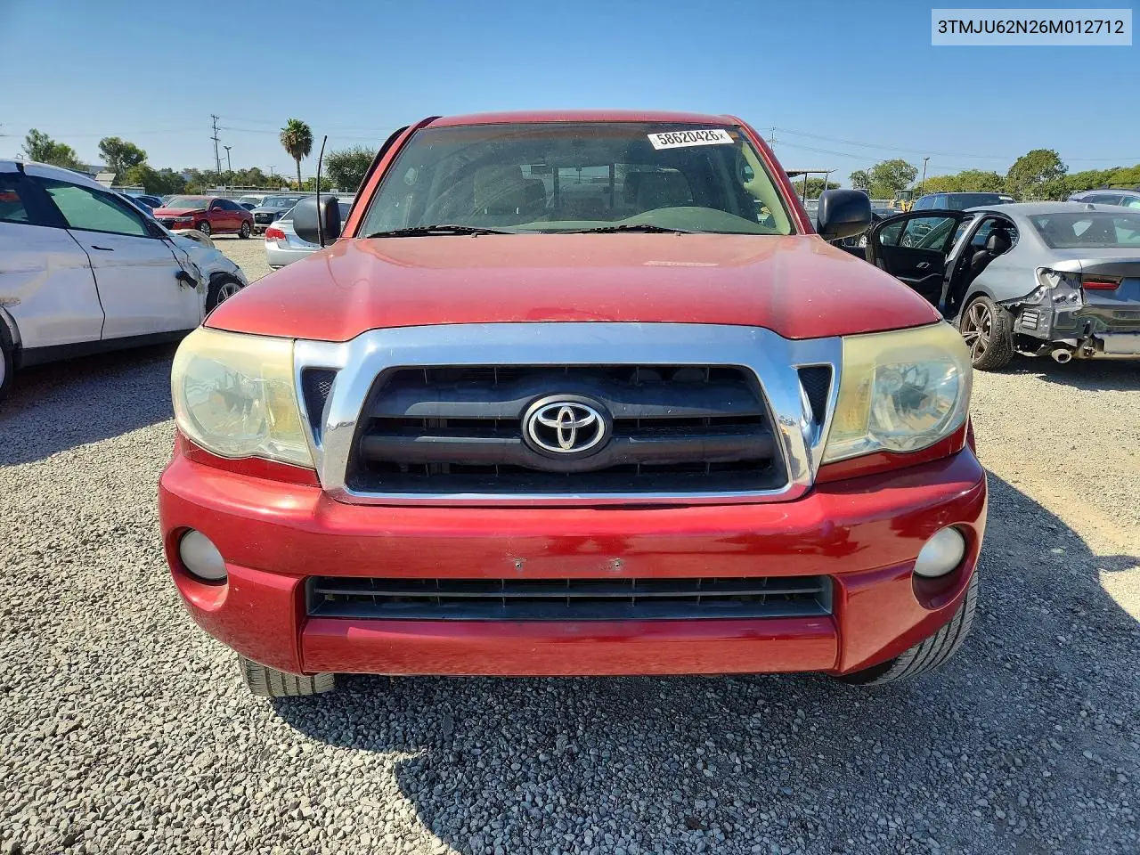 2006 Toyota Tacoma Double Cab Prerunner VIN: 3TMJU62N26M012712 Lot: 58620426
