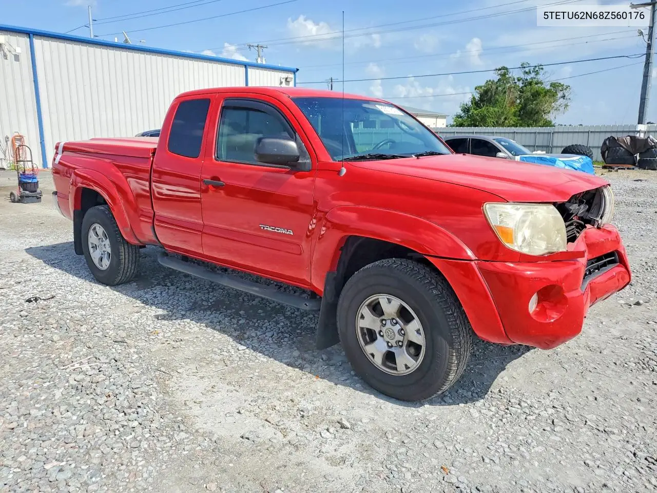 2008 Toyota Tacoma Prerunner Access Cab VIN: 5TETU62N68Z560176 Lot: 60571616