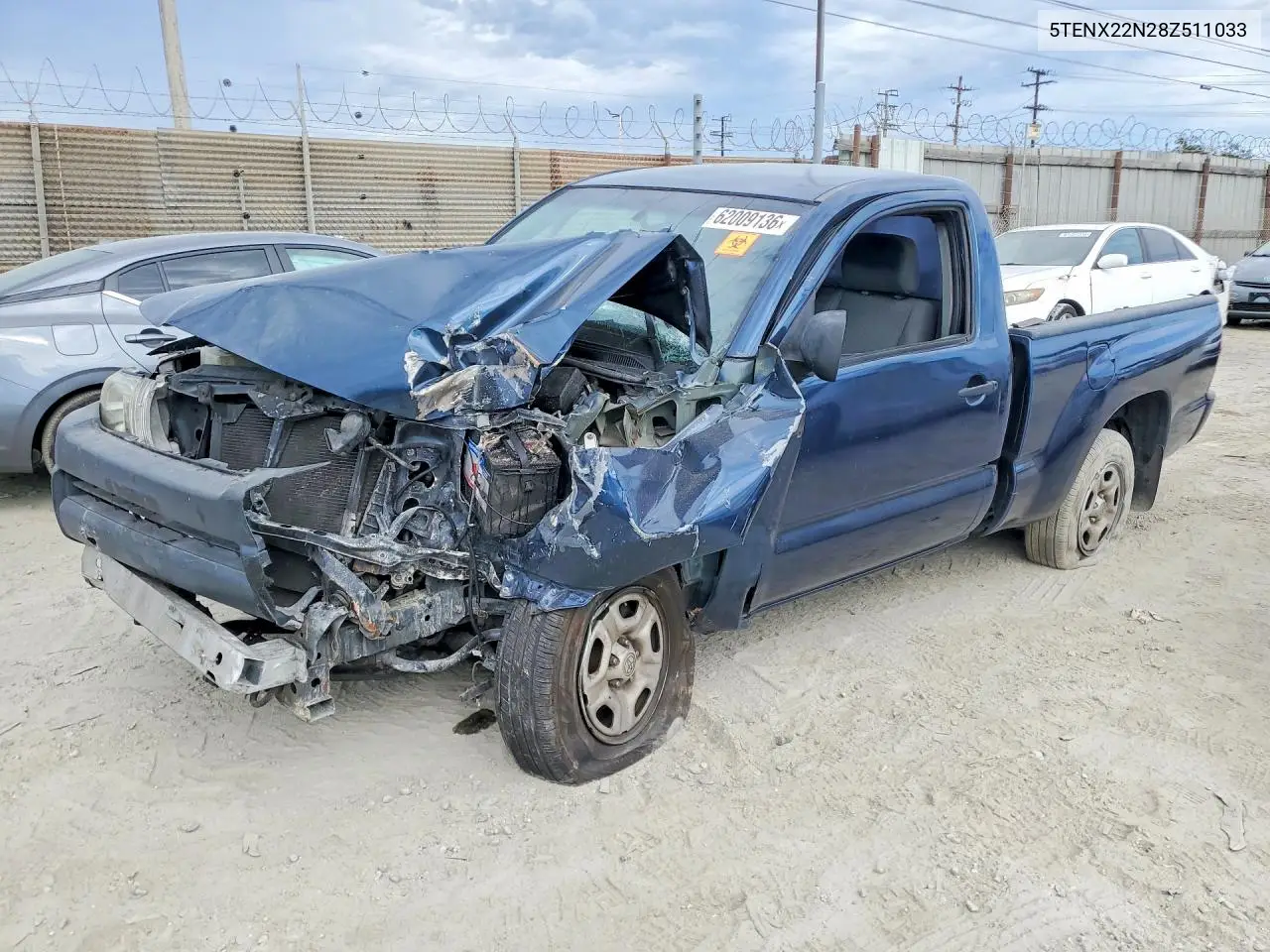 2008 Toyota Tacoma Base VIN: 5TENX22N28Z511033 Lot: 62009136