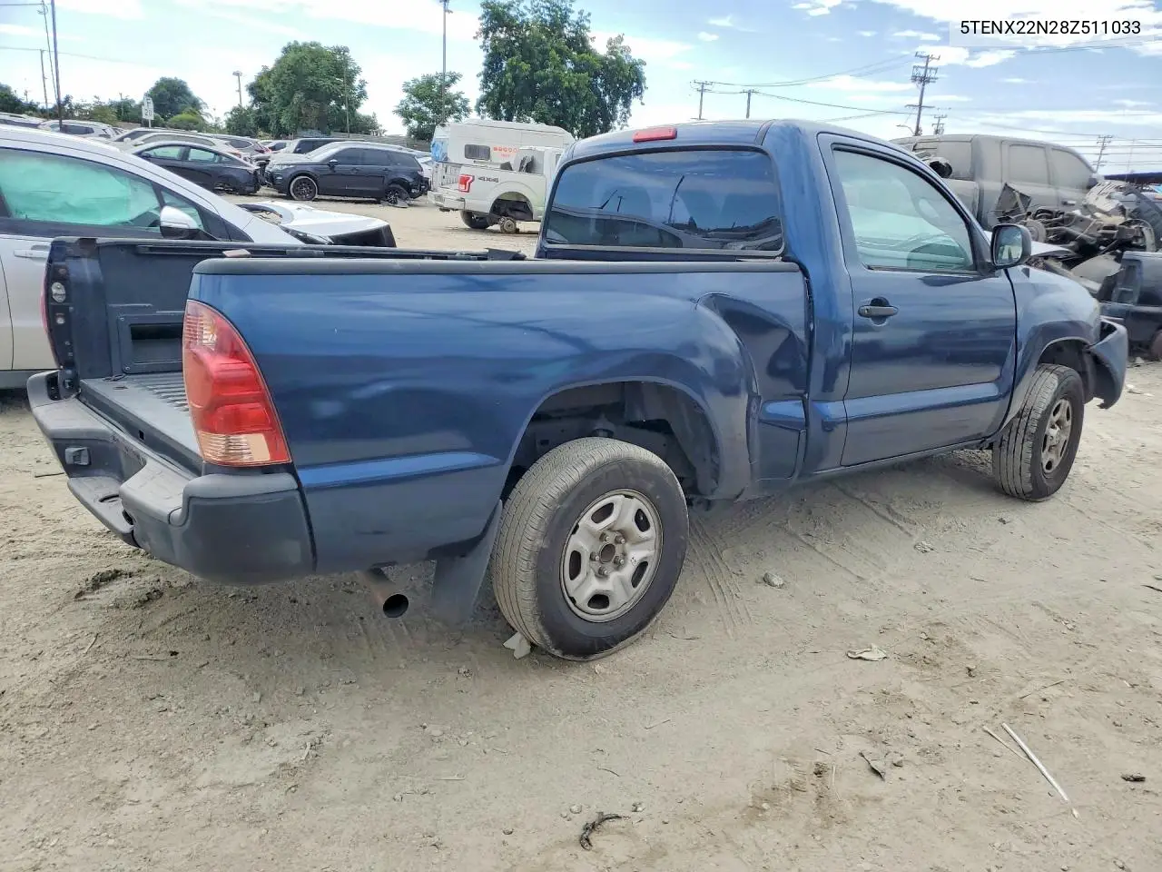 2008 Toyota Tacoma Base VIN: 5TENX22N28Z511033 Lot: 62009136