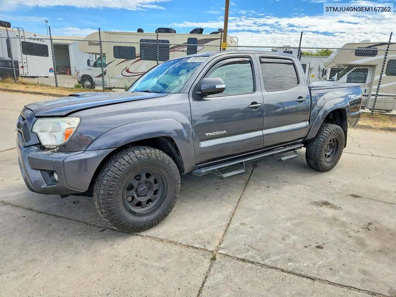 2014 Toyota Tacoma Double Cab Prerunner VIN: 3TMJU4GN3EM167362 Lot: 62001656