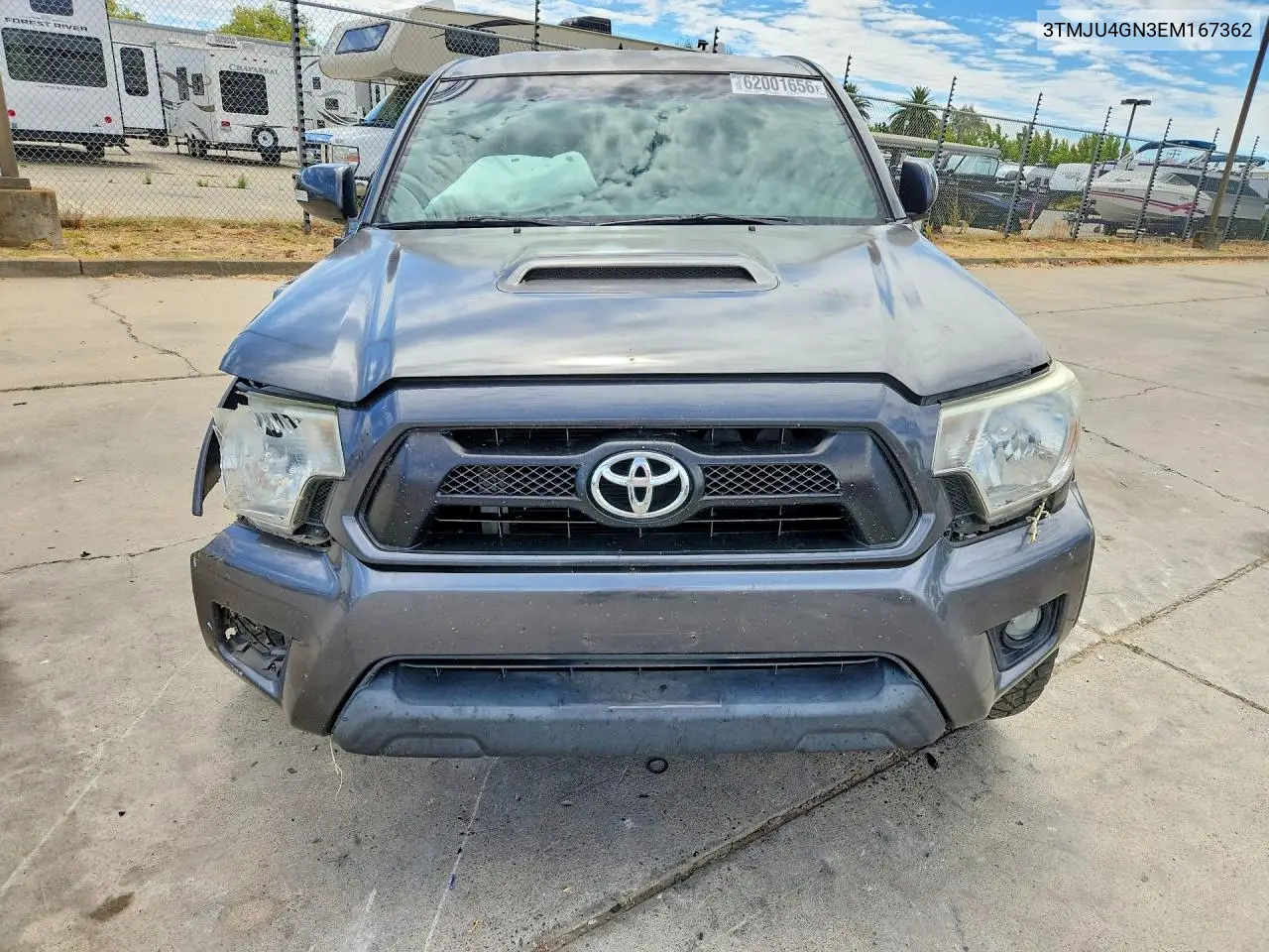 2014 Toyota Tacoma Double Cab Prerunner VIN: 3TMJU4GN3EM167362 Lot: 62001656