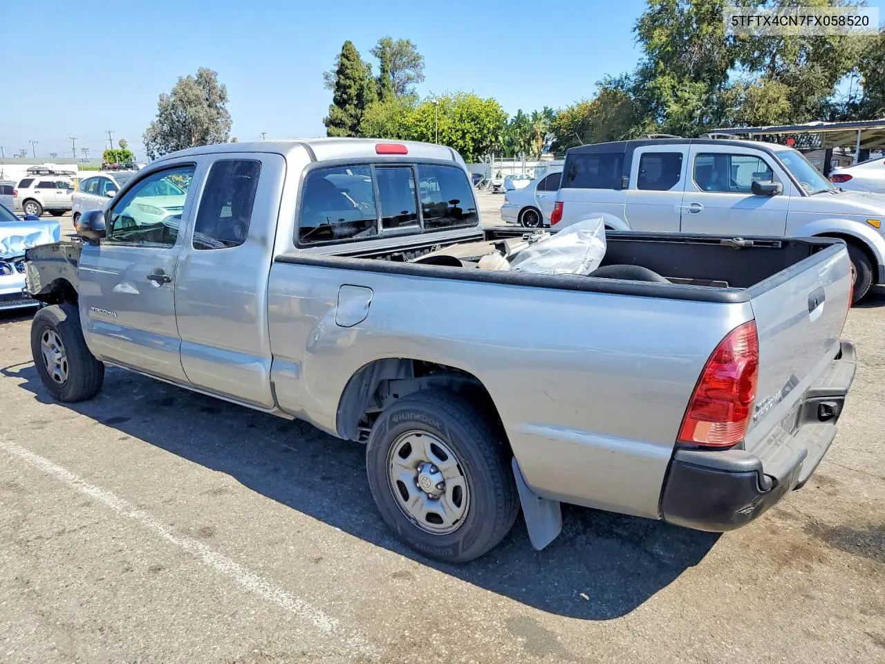 2015 Toyota Tacoma Access Cab VIN: 5TFTX4CN7FX058520 Lot: 58820516