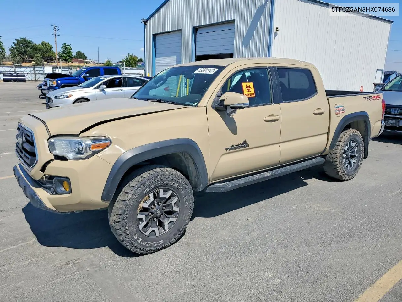 2017 Toyota Tacoma Sr V6 VIN: 5TFCZ5AN3HX074686 Lot: 59974246