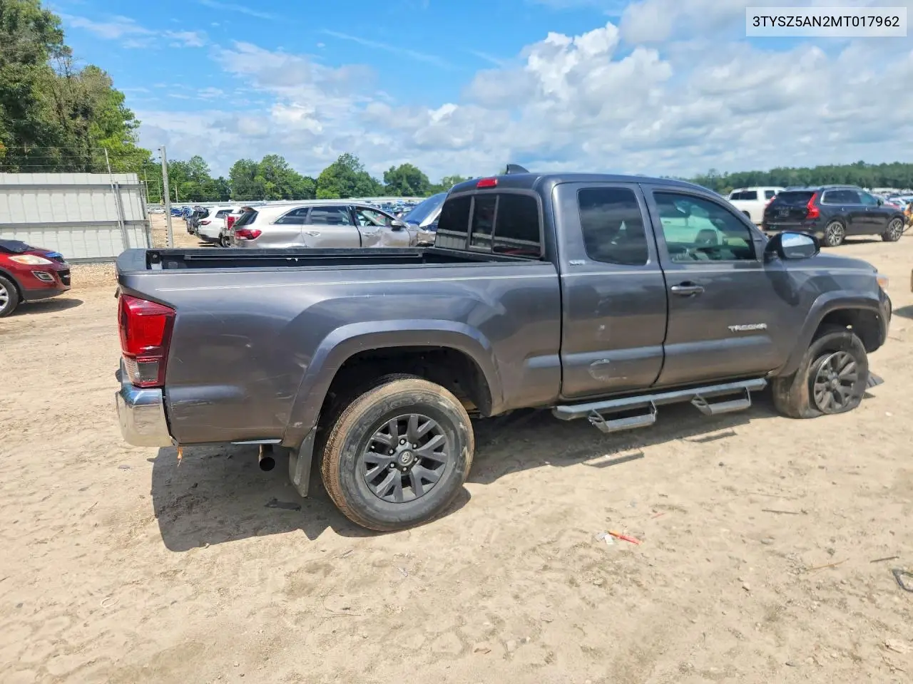 2021 Toyota Tacoma Sr5 V6 VIN: 3TYSZ5AN2MT017962 Lot: 60809136