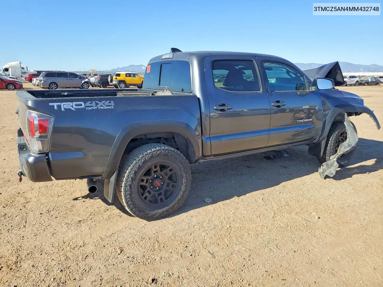 2021 Toyota Tacoma Trd Off-Road VIN: 3TMCZ5AN4MM432748 Lot: 61635356