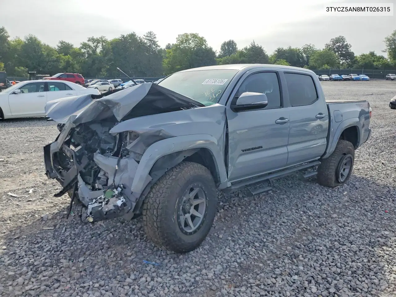 2021 Toyota Tacoma Trd Sport VIN: 3TYCZ5AN8MT026315 Lot: 61736106