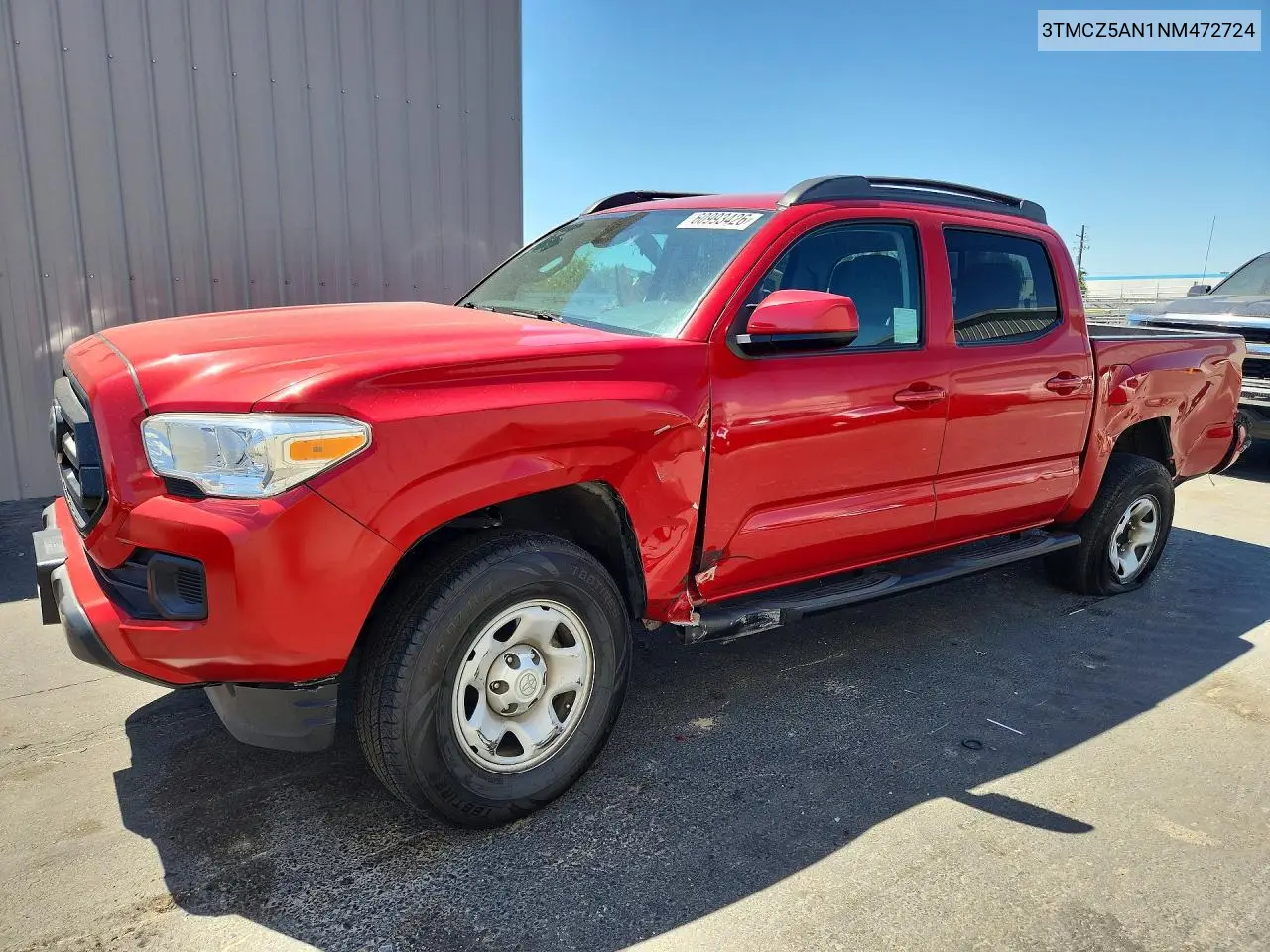 2022 Toyota Tacoma Sr V6 VIN: 3TMCZ5AN1NM472724 Lot: 60993426