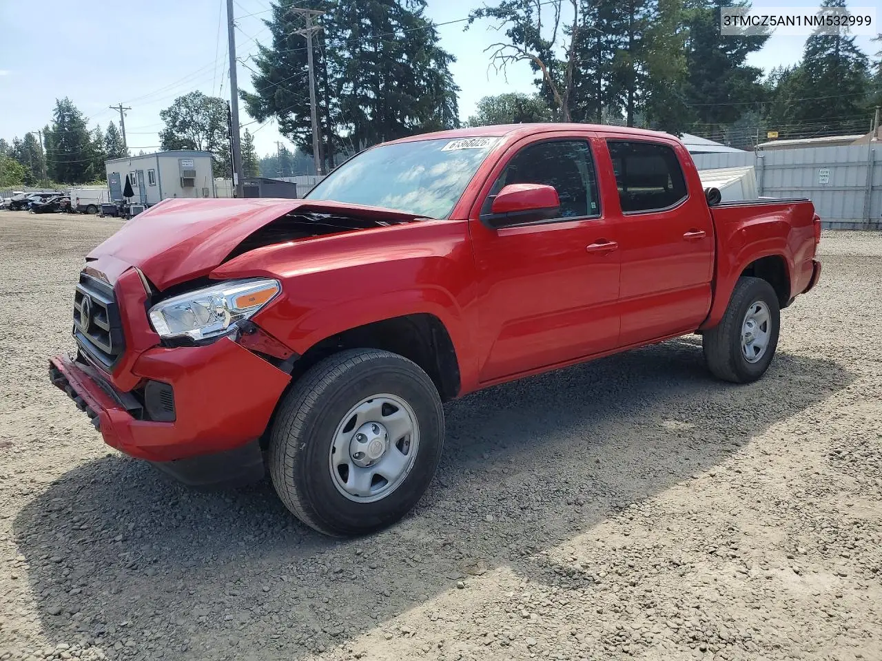 2022 Toyota Tacoma Sr V6 VIN: 3TMCZ5AN1NM532999 Lot: 61366026