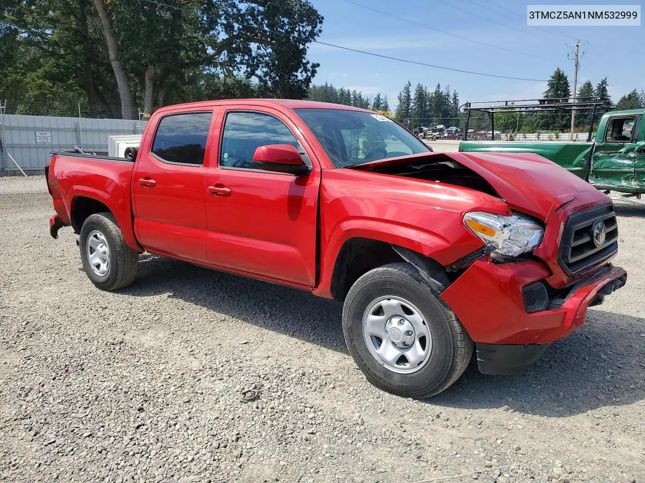 2022 Toyota Tacoma Sr V6 VIN: 3TMCZ5AN1NM532999 Lot: 61366026