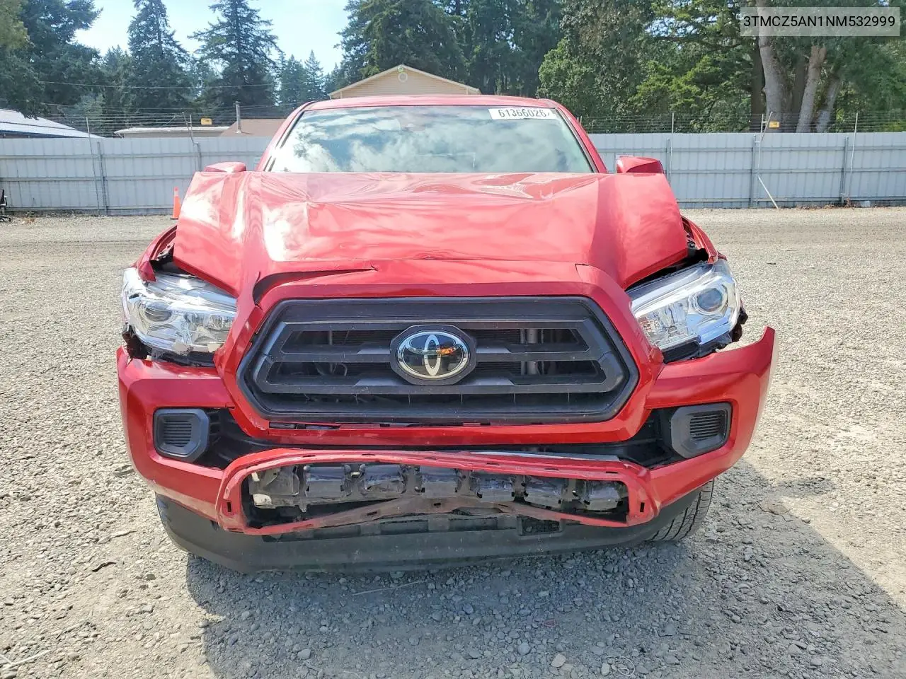 2022 Toyota Tacoma Sr V6 VIN: 3TMCZ5AN1NM532999 Lot: 61366026