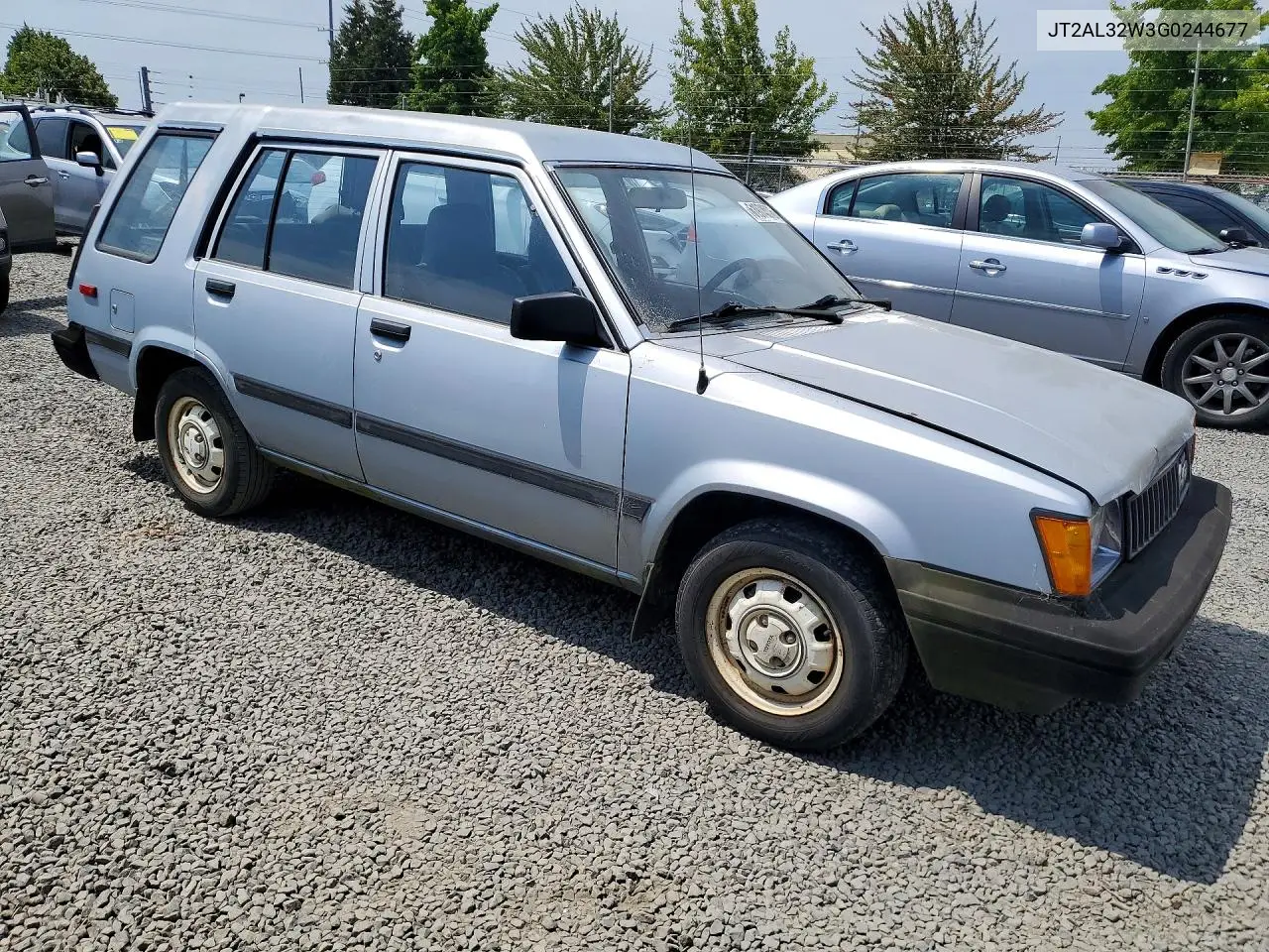 1986 Toyota Tercel Deluxe 4X4 VIN: JT2AL32W3G0244677 Lot: 61974076