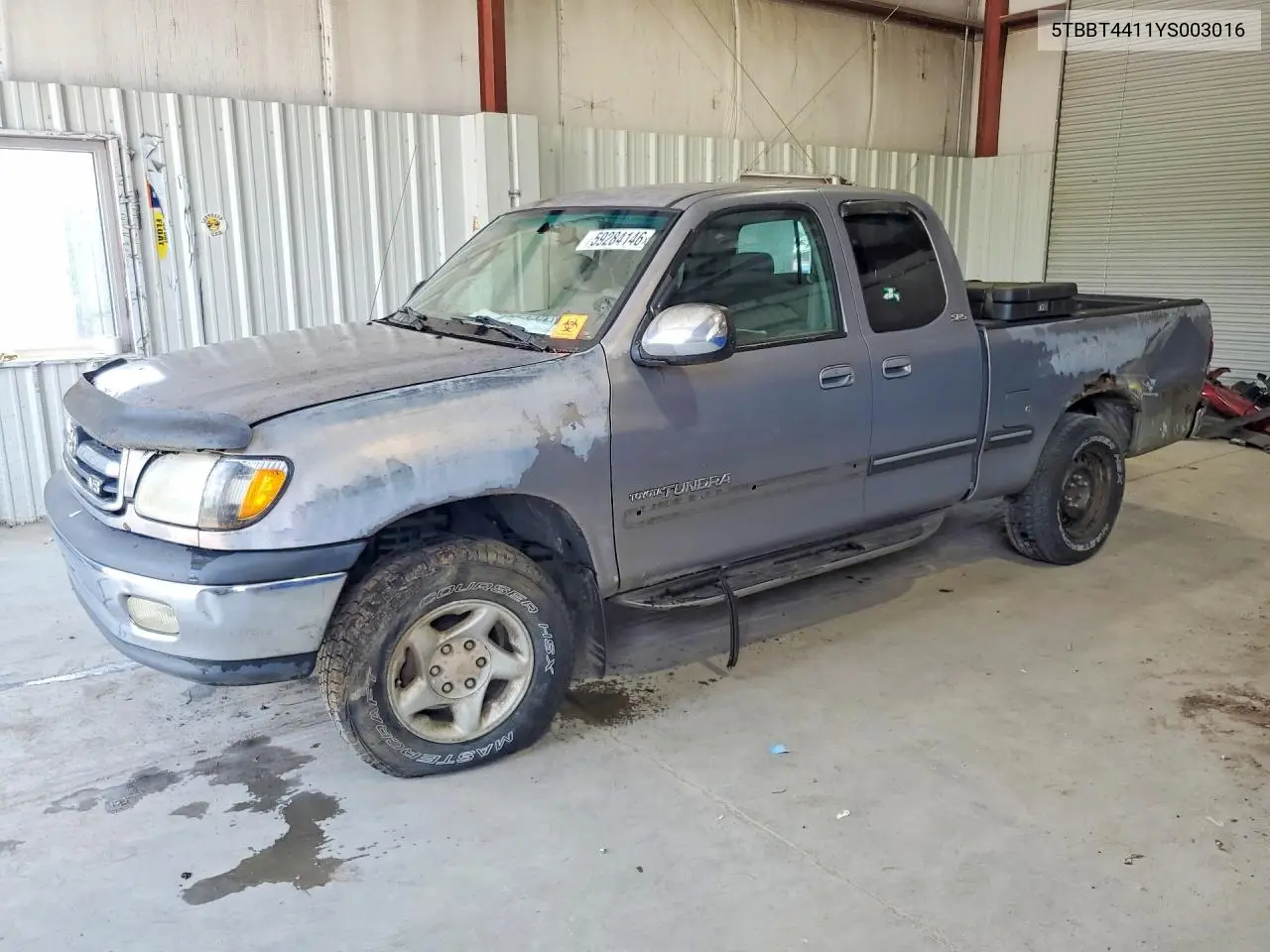 2000 Toyota Tundra Sr5 VIN: 5TBBT4411YS003016 Lot: 59284146