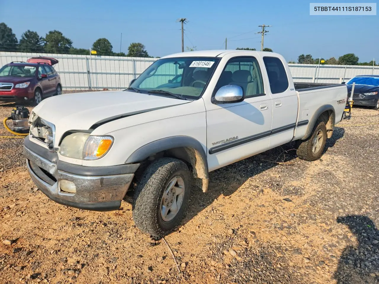 2001 Toyota Tundra Sr5 VIN: 5TBBT44111S187153 Lot: 61901546