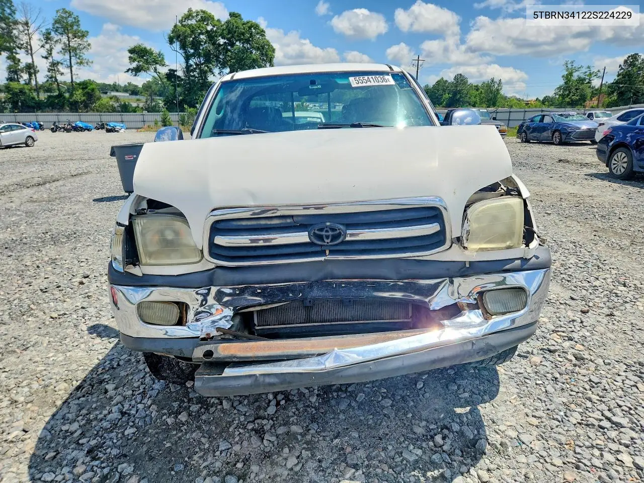 2002 Toyota Tundra Access Cab Sr5 VIN: 5TBRN34122S224229 Lot: 55541036