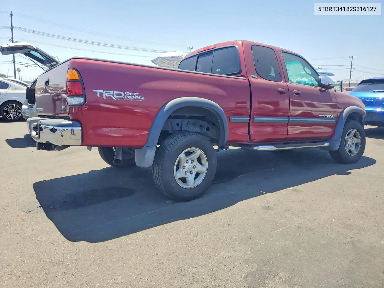 2002 Toyota Tundra Sr5 V8 VIN: 5TBRT34182S316127 Lot: 60700816