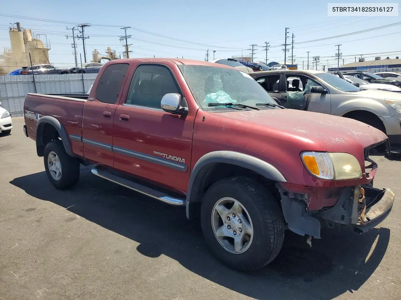 2002 Toyota Tundra Sr5 V8 VIN: 5TBRT34182S316127 Lot: 60700816