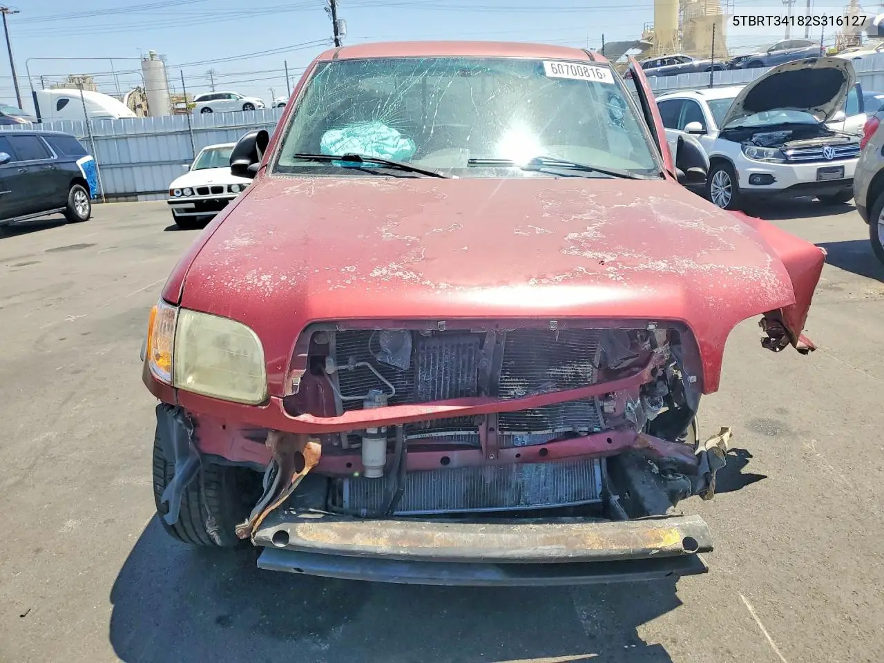 2002 Toyota Tundra Sr5 V8 VIN: 5TBRT34182S316127 Lot: 60700816
