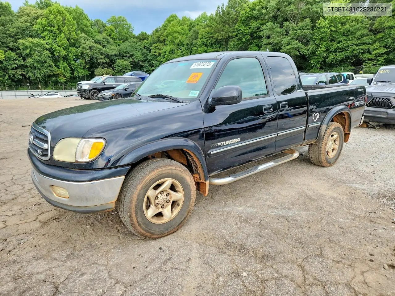 2002 Toyota Tundra Access Cab Limited VIN: 5TBBT48102S286221 Lot: 61025246