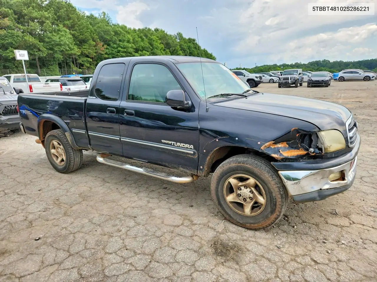 2002 Toyota Tundra Access Cab Limited VIN: 5TBBT48102S286221 Lot: 61025246