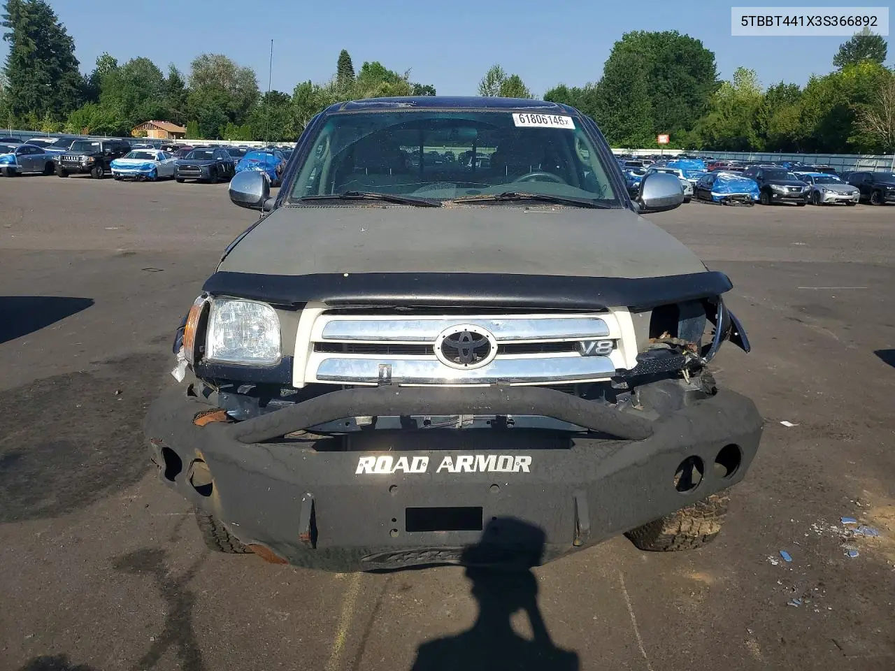 2003 Toyota Tundra Sr5 VIN: 5TBBT441X3S366892 Lot: 61806146