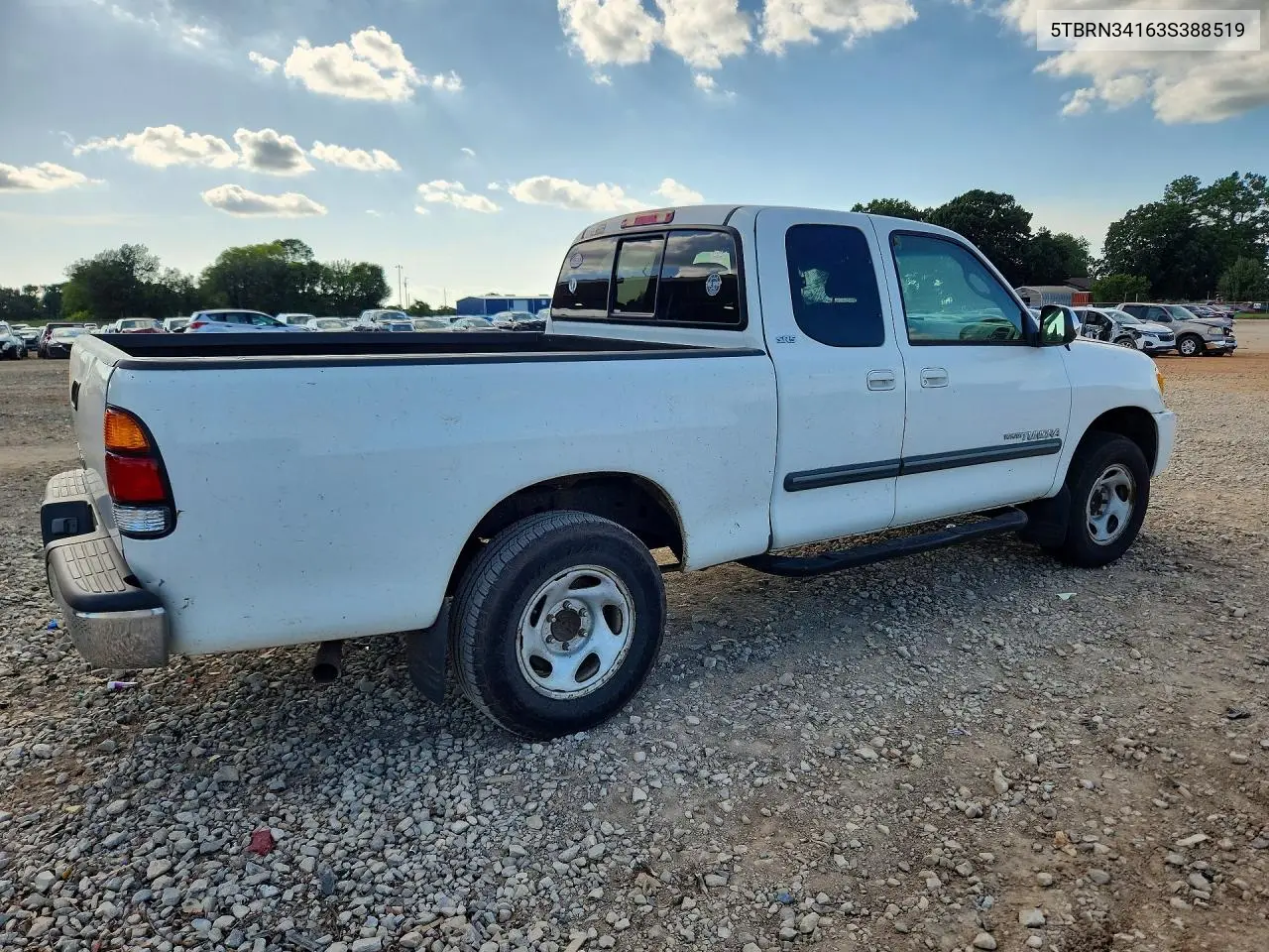 2003 Toyota Tundra Sr5 VIN: 5TBRN34163S388519 Lot: 62051636