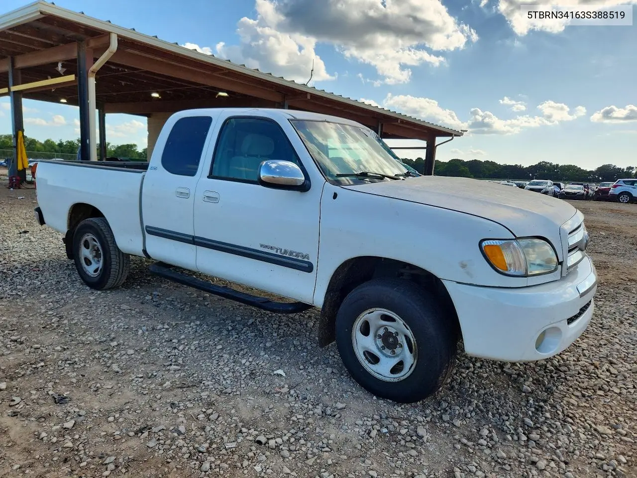 2003 Toyota Tundra Sr5 VIN: 5TBRN34163S388519 Lot: 62051636