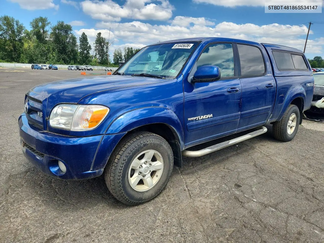 2006 Toyota Tundra Double Cab Limited VIN: 5TBDT48186S534147 Lot: 61445636
