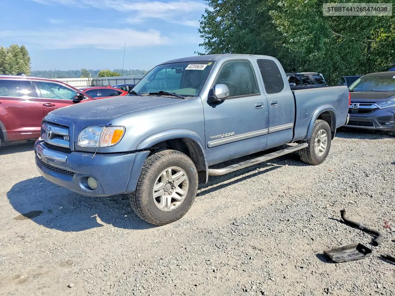 2006 Toyota Tundra Sr5 VIN: 5TBBT44126S474038 Lot: 62255626