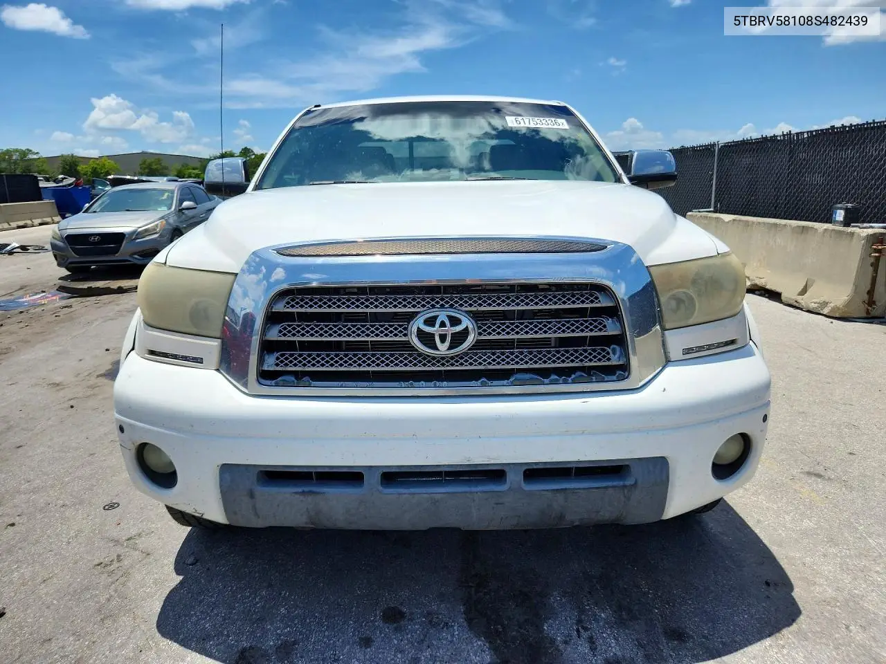2008 Toyota Tundra Double Cab Limited VIN: 5TBRV58108S482439 Lot: 61753336