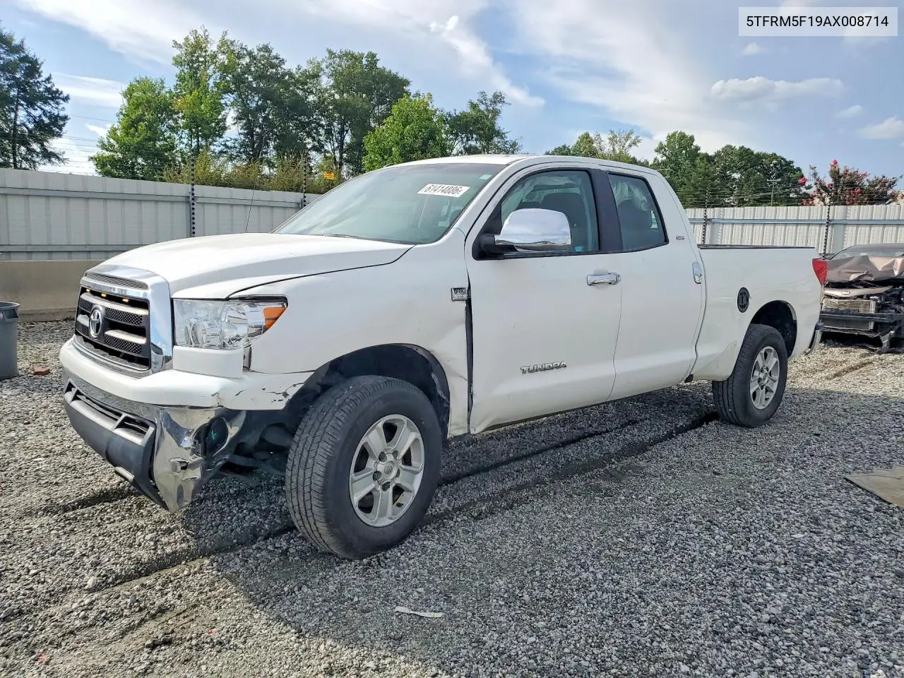 2010 Toyota Tundra Double Cab Sr5 VIN: 5TFRM5F19AX008714 Lot: 61414886