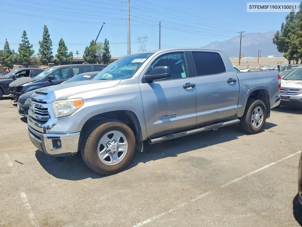 2016 Toyota Tundra Crewmax Sr5 VIN: 5TFEM5F19GX100011 Lot: 61357526