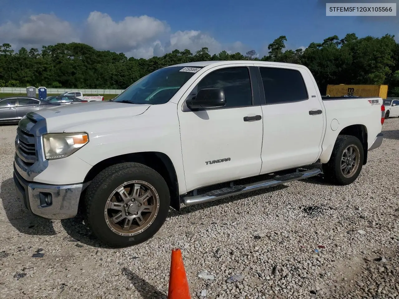 2016 Toyota Tundra Crewmax Sr5 VIN: 5TFEM5F12GX105566 Lot: 61505586